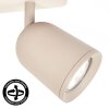 LED Lemak ceiling spotlight, 2-light sand taupe spot bar with rotatable heads