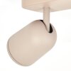 LED Lemak ceiling spotlight, 2-light sand taupe spot bar with rotatable heads