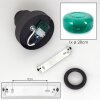Boza green glass ceiling light, flush mount lamp with round dark green glass shade