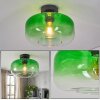 Retro ceiling light Boza with green-to-clear gradient glass shade, ø 28 cm, E27
