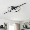 Nemil LED ceiling light, flat ring and bar design for living room, Kelvin change