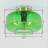 Boza Green Glass Flush Mount Ceiling Light, round shade, Ø 28 cm, E27