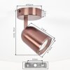Lemak LED ceiling spotlight in copper, GU10 adjustable ceiling light with swivel head