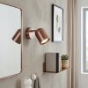 Lemak LED wall spotlight, copper adjustable wall light with swivel head