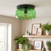 Boza green glass ceiling light, retro flush mount for dining room and hallway