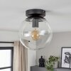 Gastor glass globe ceiling light, clear round shade, E27 retro ceiling lamp