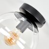 Gastor glass globe ceiling light, clear round shade, E27 retro ceiling lamp