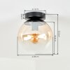 Gastor ceiling light with amber glass globe, retro flush mount for hallway