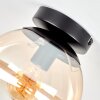 Gastor ceiling light with amber glass globe, retro flush mount for hallway