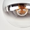 Gastor smoked glass ceiling light with globe shade, E27 vintage flush mount