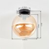 Globe Light Gastor with a round Retro amber glass shade, ø 25 cm, E27 socket