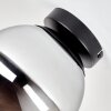 Gastor globe ceiling light with smoked glass shade, E27 retro flush mount