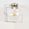 Gastor glass globe ceiling light with antique brass finish and E27 fitting