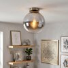 Gastor smoked glass ceiling light, globe semi-flush ceiling light with E27 socket