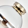 Gastor smoked glass ceiling light, globe semi-flush ceiling light with E27 socket