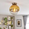 Gastor globe ceiling light, round E27 flush mount for modern vintage rooms