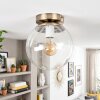 Gastor glass globe ceiling light, flush mount ceiling lamp in antique brass