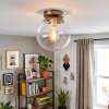 Gastor glass globe ceiling light, flush mount ceiling lamp in antique brass