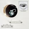 Gastor smoked glass ceiling light, globe shade, E27, vintage brass-look fixture