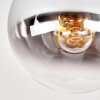 Gastor smoked glass ceiling light, globe shade, E27, vintage brass-look fixture