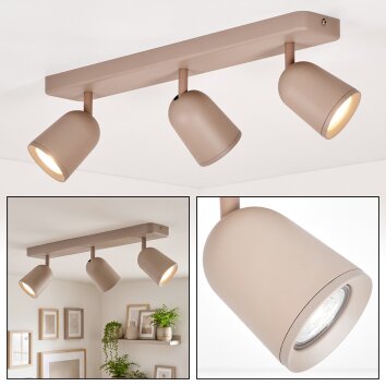 Lemak LED ceiling spotlight, 3-light adjustable GU10 spot bar for living rooms