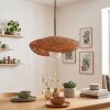 Bauro bamboo pendant light, dining room pendant light with organic woven shade, length 40 cm