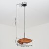 Bauro bamboo pendant light, dining room pendant light with organic woven shade, length 40 cm