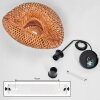 Bauro bamboo pendant light, dining room pendant light with organic woven shade, length 40 cm