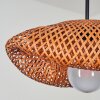 Bauro bamboo pendant light, dining room pendant light with organic woven shade, length 40 cm