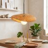 Bauro organic shade pendant light, woven-look shade for dining room, length 40 cm