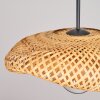 Bauro organic shade pendant light, woven-look shade for dining room, length 40 cm
