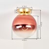 Gastor globe ceiling light, E27 flush mount light for living room, retro vintage