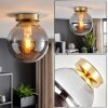 Gastor flush mount ceiling light, round globe fixture for living room, E27
