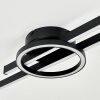Narok LED ceiling light with remote control, modern geometric ring and bar design