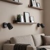 LED Wall spotlight Lemak, 2-piece set, swivel cylindrical head, black shade for the couch