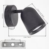 LED Wall spotlight Lemak, 2-piece set, swivel cylindrical head, black shade for the couch