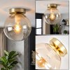 Gastor globe ceiling light, retro semi-flush ceiling lamp with E27 socket