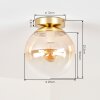 Gastor globe ceiling light, retro semi-flush ceiling lamp with E27 socket