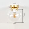Gastor globe ceiling light, retro ceiling light for living room, E27 round design