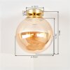 Gastor globe ceiling light, round flush mount lamp ø 25 cm, E27 retro vintage