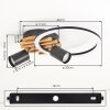 Velani LED ceiling light with adjustable spotlights, 2-flame ring for living room