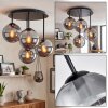 Modern Cluster Ceiling Light Gastor with 4 smoke-coloured glass shades, ø 15 cm