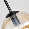Cluster ceiling light Gastor with 4 modern amber and smoke glass shades