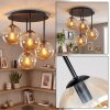 Globe ceiling light Gastor with four amber glass shades in a cluster arrangement, ø 15 cm