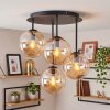 Globe ceiling light Gastor with four amber glass shades in a cluster arrangement, ø 15 cm