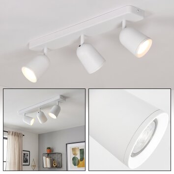 Lemak LED ceiling spotlight, 3-light adjustable ceiling spot bar, GU10