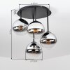 Gastor 4-light ceiling light with globe shades, retro vintage ceiling lamp