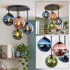 Gastor 4-light ceiling light with globe shades, retro living room light, E14