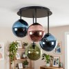 Gastor 4-light ceiling light with globe shades, retro living room light, E14