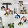 Gastor retro vintage E14 ceiling light with multicoloured glass globe shades, 4-light
